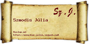 Szmodis Júlia névjegykártya